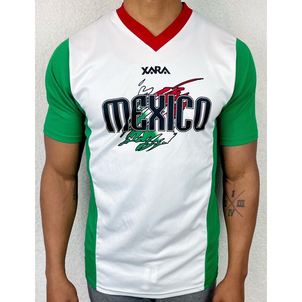 (VTG) XARA • Y2K Red/Green/White Classic Mexico Soccer Jersey, S
